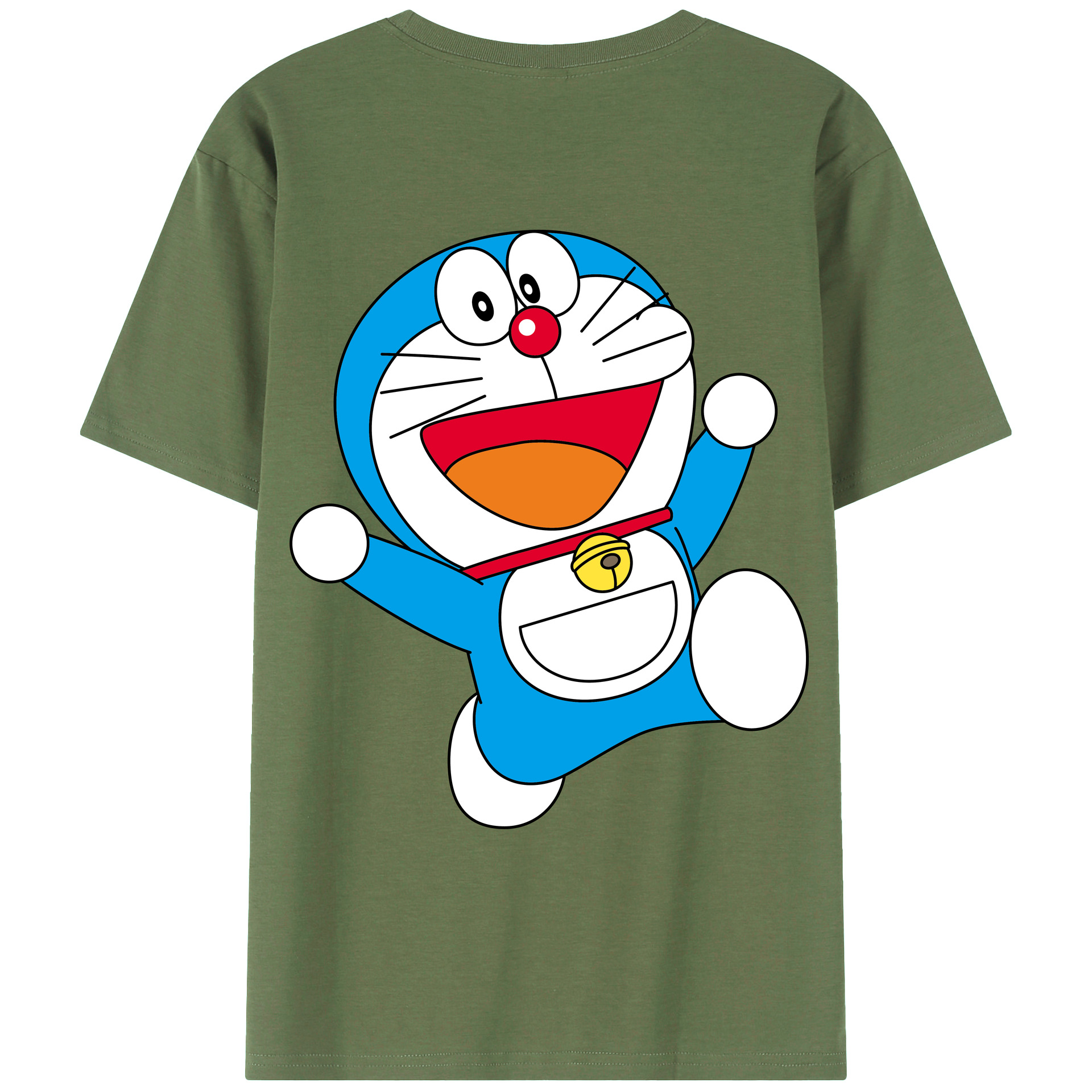 （画像用） ドラえもん Doraemon 綿100％ メンズ半袖Tシャツ（バックプリント） 通気性